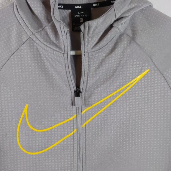 Nike Dri-Fit Gray Hoodie Jacket Boys Size XL - Picture 6 of 8